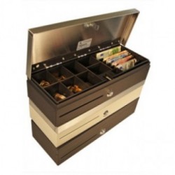 E3600 Flip Top Cash Drawer. Black, Painted Top, 460 x 172 x 102, 1,8m RJ11 cable, 24v , Euro & Sterling insert  Megacom