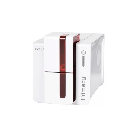 Evolis Primacy, deux faces, 12 pts/mm (300 dpi), USB, Ethernet, encodeur magnétique, rouge