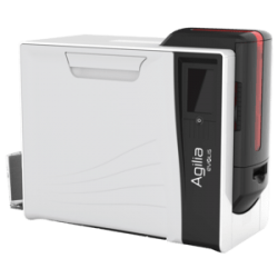 Evolis Agilia, HiCo/LoCo, deux faces, 24 pts/mm (600 dpi), encodeur magnétique, écran, USB, Ethernet, en kit (USB), noir, blanc, rouge Megacom