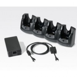 4 Slot Ethernet Charge Cradle Kit includes 4 Slot Ethernet Cradle, Power Supply PWRS-14000-241R, DC Cord 50-16002-029R, Buy country specific 3 wire AC Cord separately. Megacom