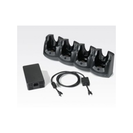 4 Slot Ethernet Charge Cradle Kit includes 4 Slot Ethernet Cradle, Power Supply PWRS-14000-241R, DC Cord 50-16002-029R, Buy country specific 3 wire AC Cord separately.