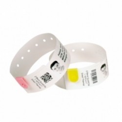 Wristband, Polypropylene, 1x7in (25.4x177.8mm), Direct thermal, Z-Band Quickclip, Clip closure, 1in (25.4mm) core, 390/roll, 6/box Megacom