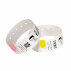 Zebra Wristband, Polypropylene, 0.75x11in (19.1x279.4mm), Direct Thermal, Z-Band Direct, Adhesive closure, HC100 Cartridge, 200/roll, 6/box Megacom