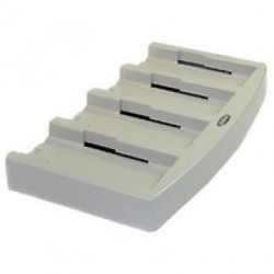 Universal Battery Charger 4-Slot Base. Includes Power Supply and DC Line Cord. Order 3-wire grounded AC Line Cord separately and corresponding battery adapter. Megacom
