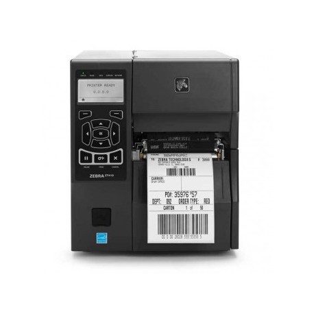 Zebra ZT410, 12 pts/mm (300 dpi), décolleur, HTR, écran, EPL, ZPL, ZPLII, USB, RS232, BT, Ethernet