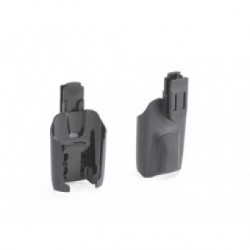 MC9500 Rigid Holster. MC9500 orientation when holstered is Scan Exit Window Up, allowing for holstering of MC9500 with a snap on attachment such as an MSR or Cable attachment. Megacom