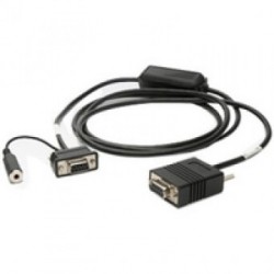 RS-232 Cable Assembly 9-Pin Female Straight Host Connector with Trigger Jack and Beeper, 6ft. Straight Cable, to be used with General Purpose Fixed Mount Scanners Megacom