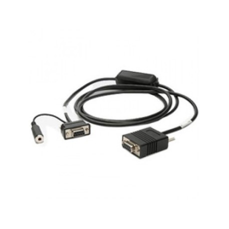 RS-232 Cable Assembly 9-Pin Female Straight Host Connector with Trigger Jack and Beeper, 6ft. Straight Cable, to be used with General Purpose Fixed Mount Scanners